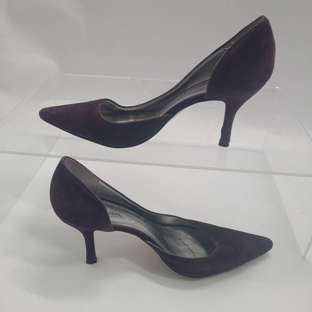 Anne Klein Christa Womens Dark Purple Suede Stiletto Pumps US Sz 8M - Picture 3 of 9